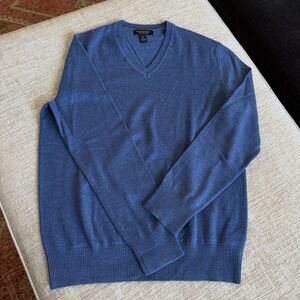 Banana Republic Extra Fine Merino Wool Men's Sweater Blue SZ L